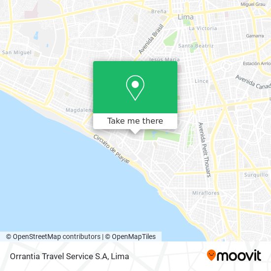Orrantia Travel Service S.A map