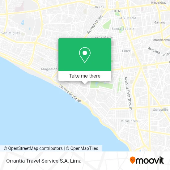 Orrantia Travel Service S.A map