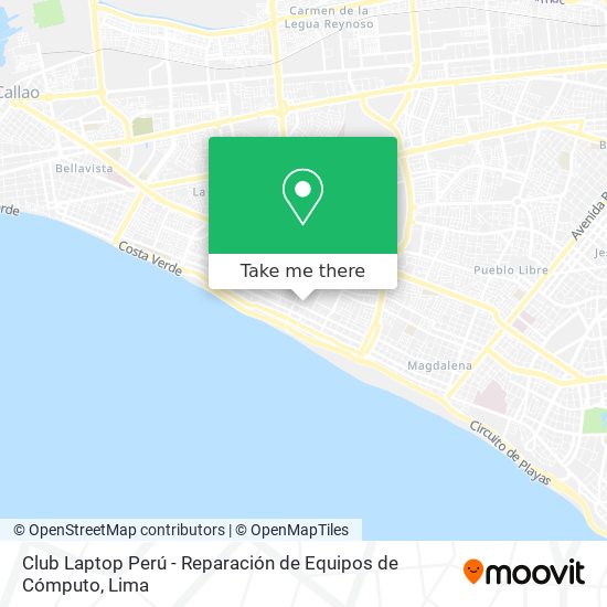 Mapa de Club Laptop Perú - Reparación de Equipos de Cómputo