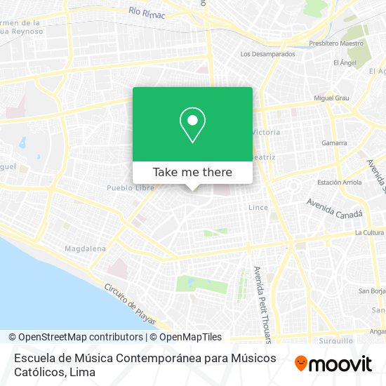 Mapa de Escuela de Música Contemporánea para Músicos Católicos