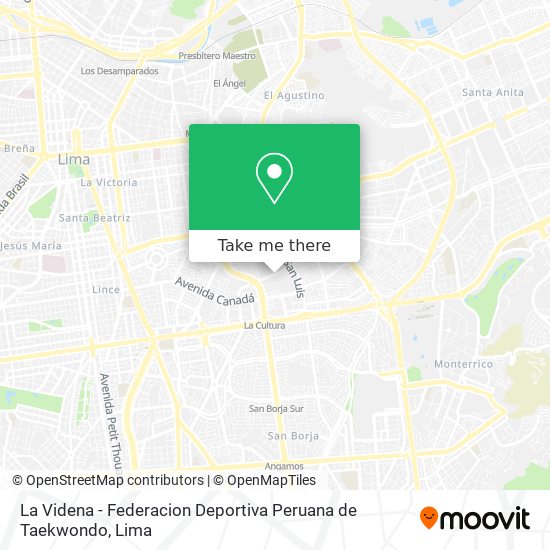 La Videna - Federacion Deportiva Peruana de Taekwondo map