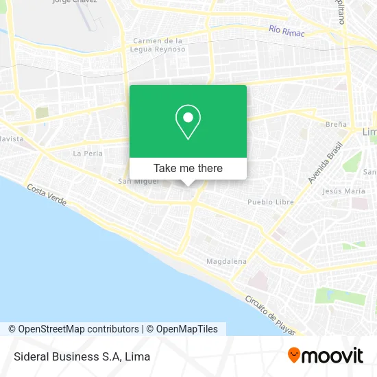 Mapa de Sideral Business S.A