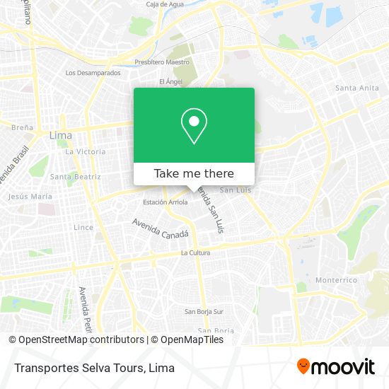 Mapa de Transportes Selva Tours