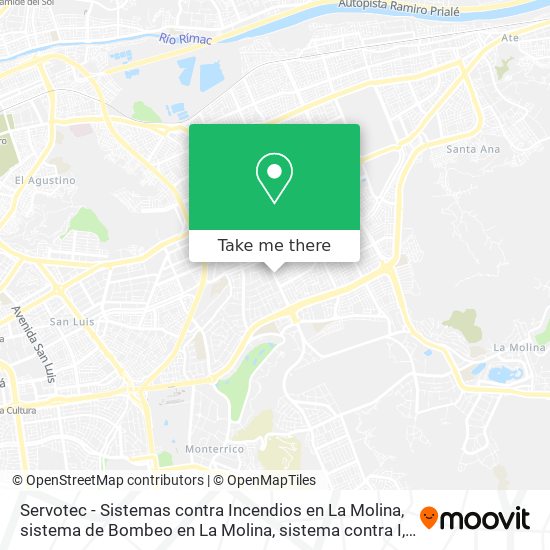 Servotec - Sistemas contra Incendios en La Molina, sistema de Bombeo en La Molina, sistema contra I map