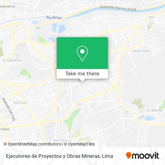 Ejecutores de Proyectos y Obras Mineras map