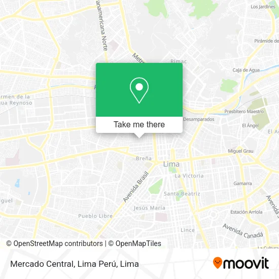 Mapa de Mercado Central, Lima Perú