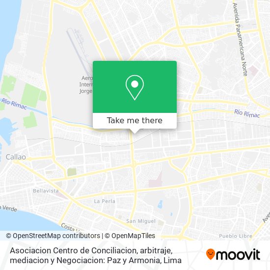 Mapa de Asociacion Centro de Conciliacion, arbitraje, mediacion y Negociacion: Paz y Armonia