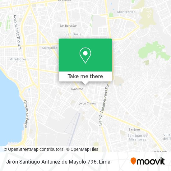 Jirón Santiago Antúnez de Mayolo 796 map