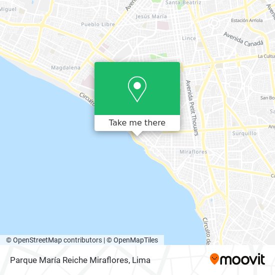 Parque María Reiche Miraflores map