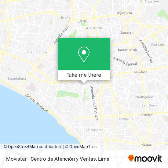 Movistar - Centro de Atención y Ventas map