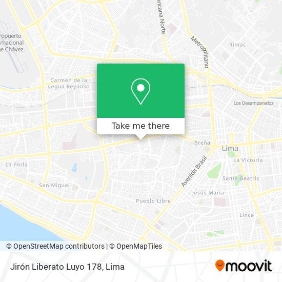 Mapa de Jirón Liberato Luyo 178