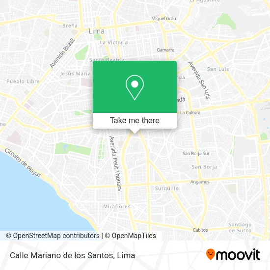Mapa de Calle Mariano de los Santos