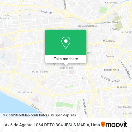 Mapa de Av  6 de Agosto 1064 DPTO 304 JESUS MARIA