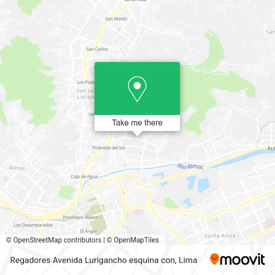 Regadores Avenida Lurigancho esquina con map