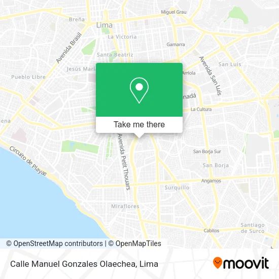 Calle Manuel Gonzales Olaechea map