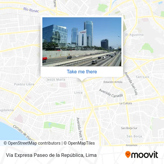 Mapa de Vía Expresa Paseo de la República