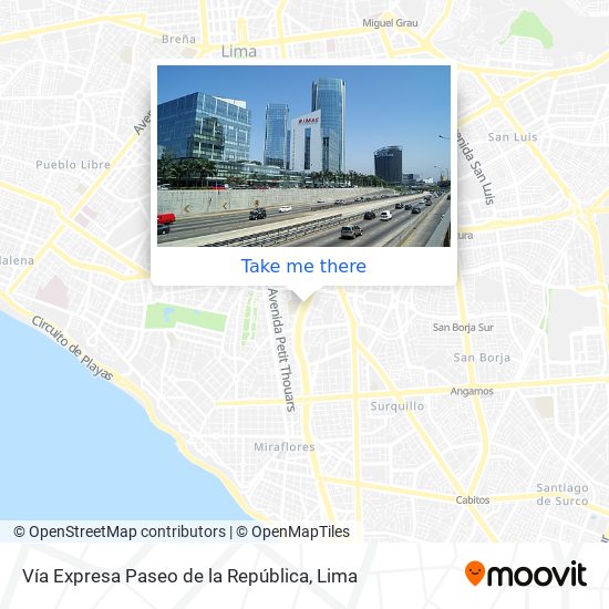 Mapa de Vía Expresa Paseo de la República
