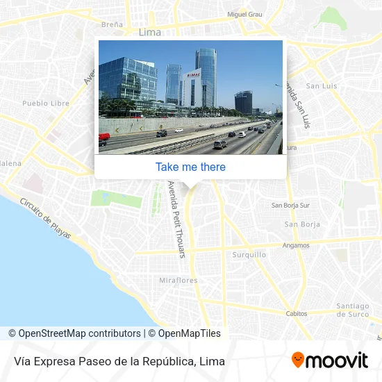 Mapa de Vía Expresa Paseo de la República