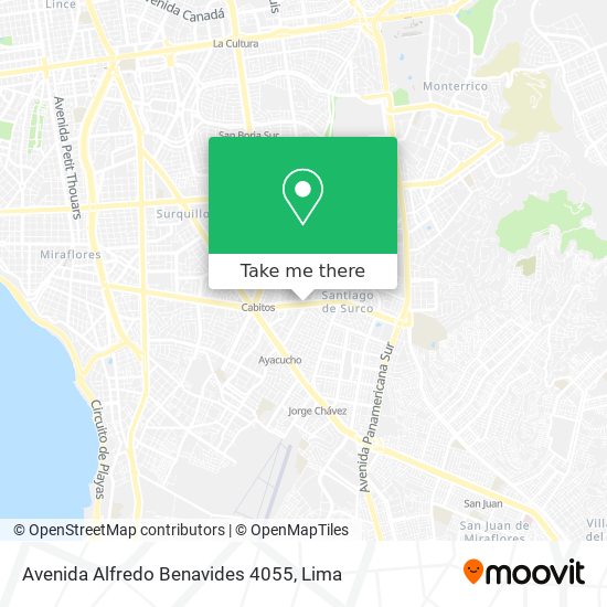 Mapa de Avenida Alfredo Benavides 4055