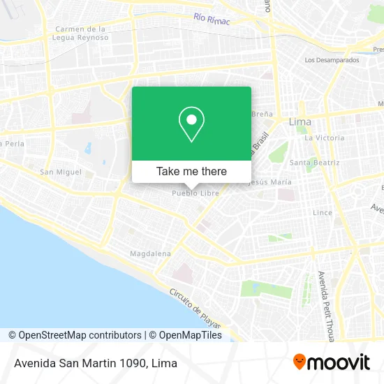Mapa de Avenida San Martin 1090