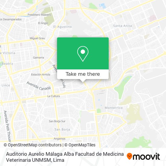Auditorio Aurelio Málaga Alba Facultad de Medicina Veterinaria UNMSM map
