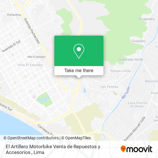 El Artillero Motorbike Venta de Repuestos y Accesorios. map