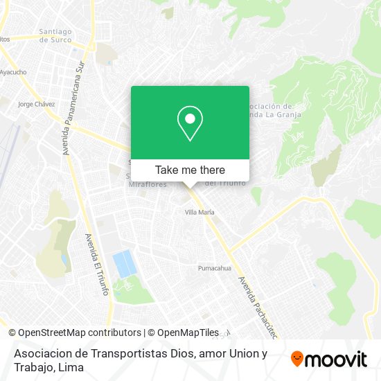 Asociacion de Transportistas Dios, amor Union y Trabajo map