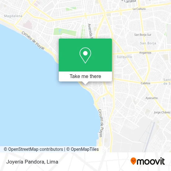 Joyería Pandora map