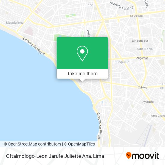 Mapa de Oftalmologo-Leon Jarufe Juliette Ana