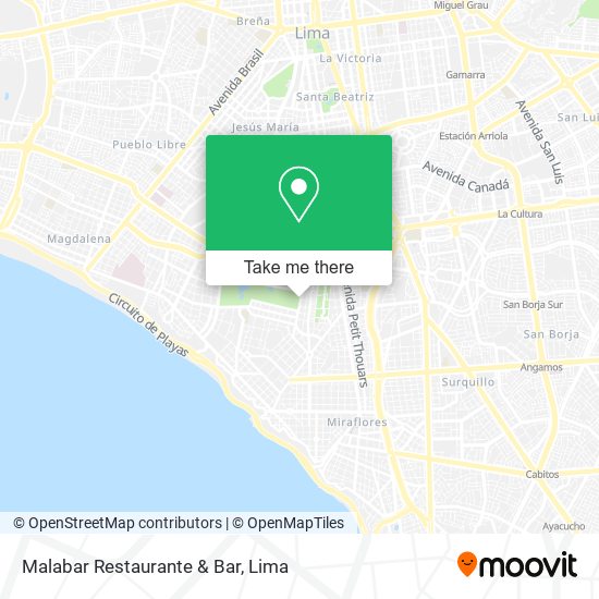 Mapa de Malabar Restaurante & Bar