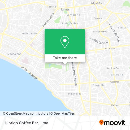 Mapa de Hibrido Coffee Bar