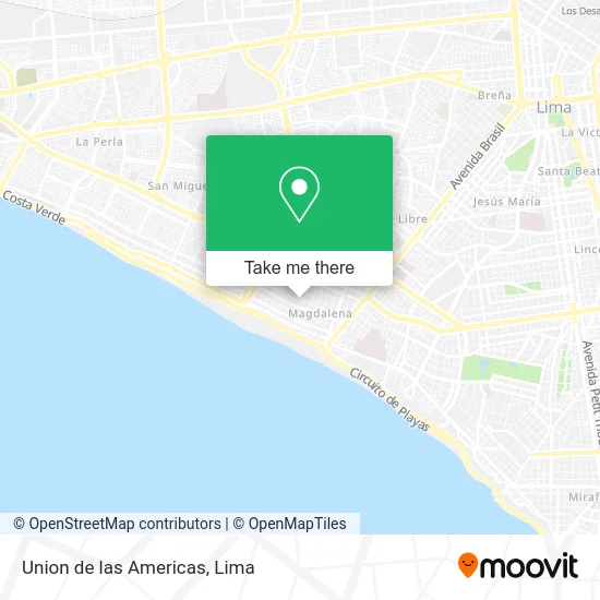 Union de las Americas map