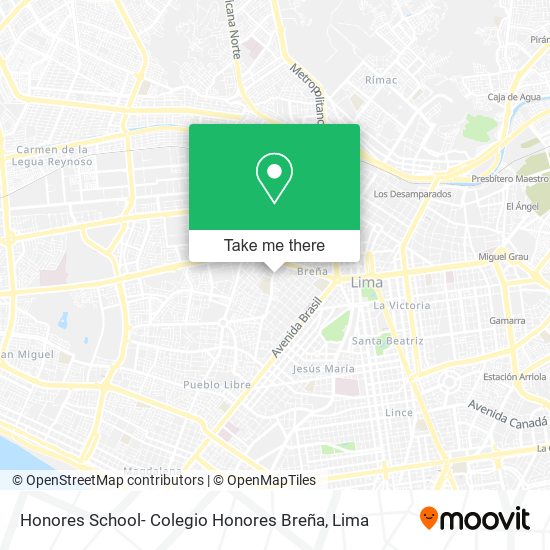Honores School- Colegio Honores Breña map