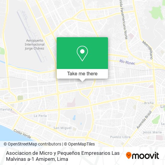 Asociacion de Micro y Pequeños Empresarios Las Malvinas a-1 Amipem map