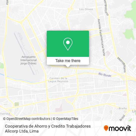 Cooperativa de Ahorro y Credito Trabajadores Alicorp Ltda map