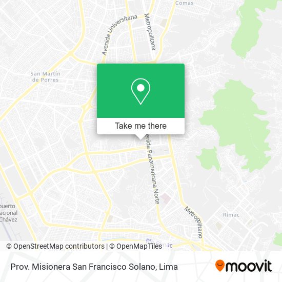 Prov. Misionera San Francisco Solano map