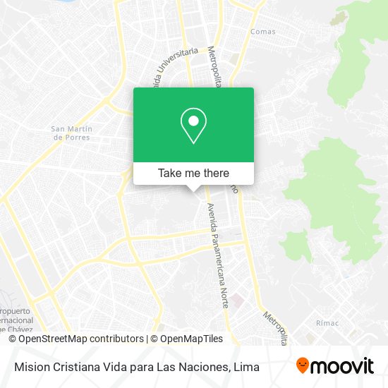 Mision Cristiana Vida para Las Naciones map