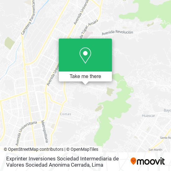 Mapa de Exprinter Inversiones Sociedad Intermediaria de Valores Sociedad Anonima Cerrada