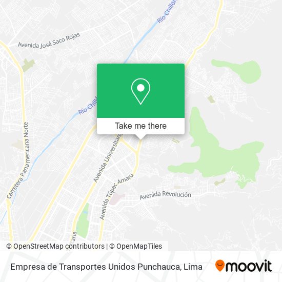 Mapa de Empresa de Transportes Unidos Punchauca
