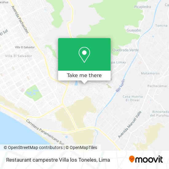 Restaurant campestre Villa los Toneles map