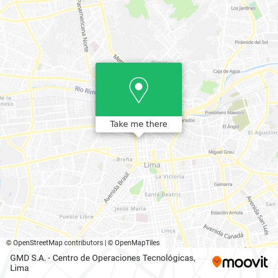 Mapa de GMD S.A. - Centro de Operaciones Tecnológicas