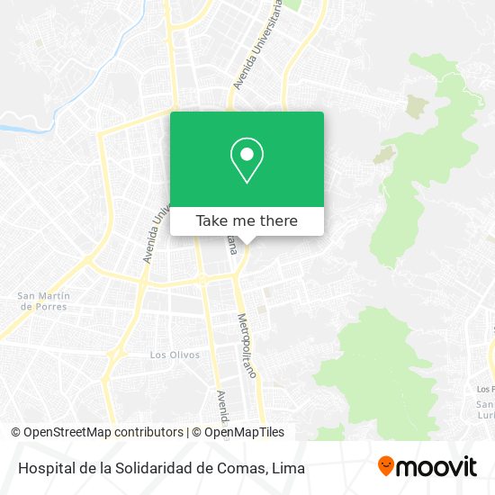 Hospital de la Solidaridad de Comas map