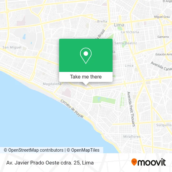 Mapa de Av. Javier Prado Oeste cdra. 25