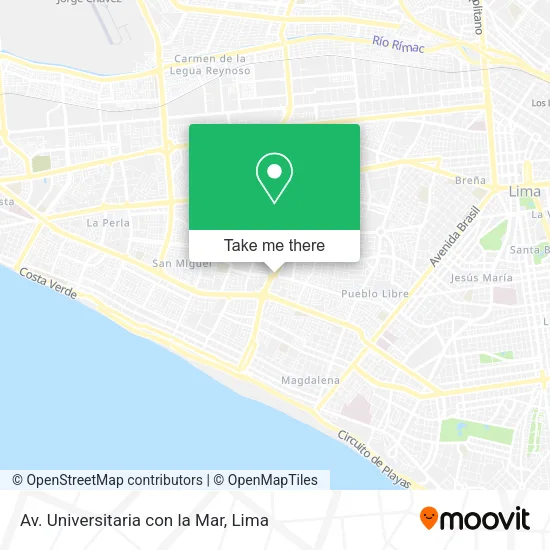 Mapa de Av. Universitaria con la Mar
