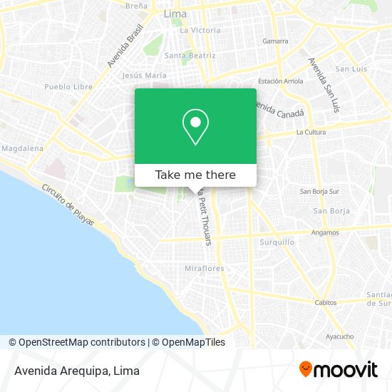 Mapa de Avenida Arequipa