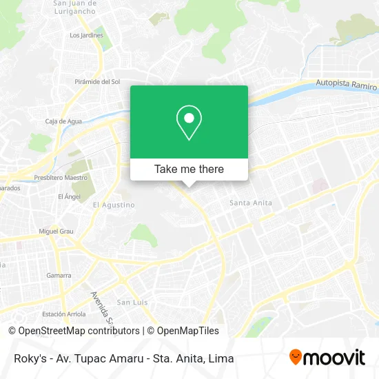 Mapa de Roky's - Av. Tupac Amaru - Sta. Anita