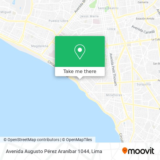Avenida Augusto Pérez Araníbar 1044 map