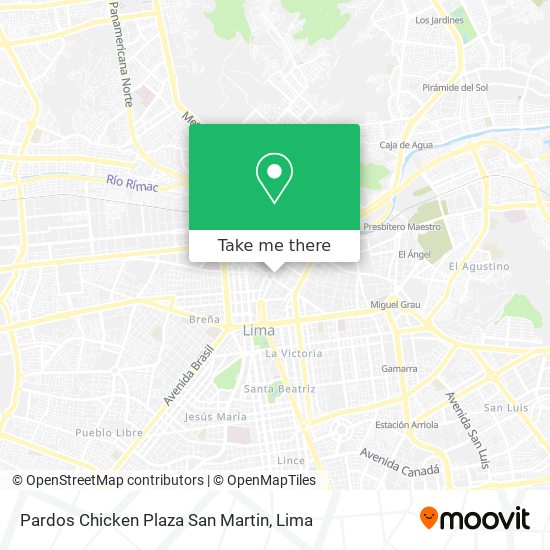 Pardos Chicken Plaza San Martin map