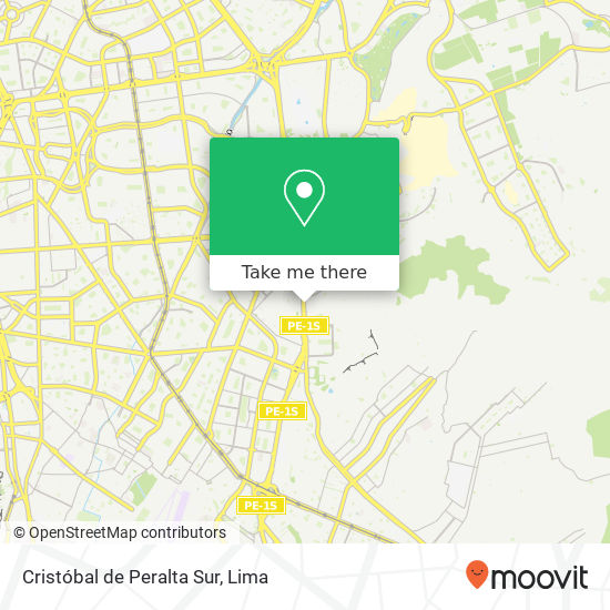 Cristóbal de Peralta Sur map