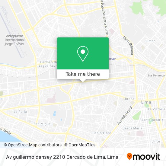 Mapa de Av guillermo dansey 2210 Cercado de Lima